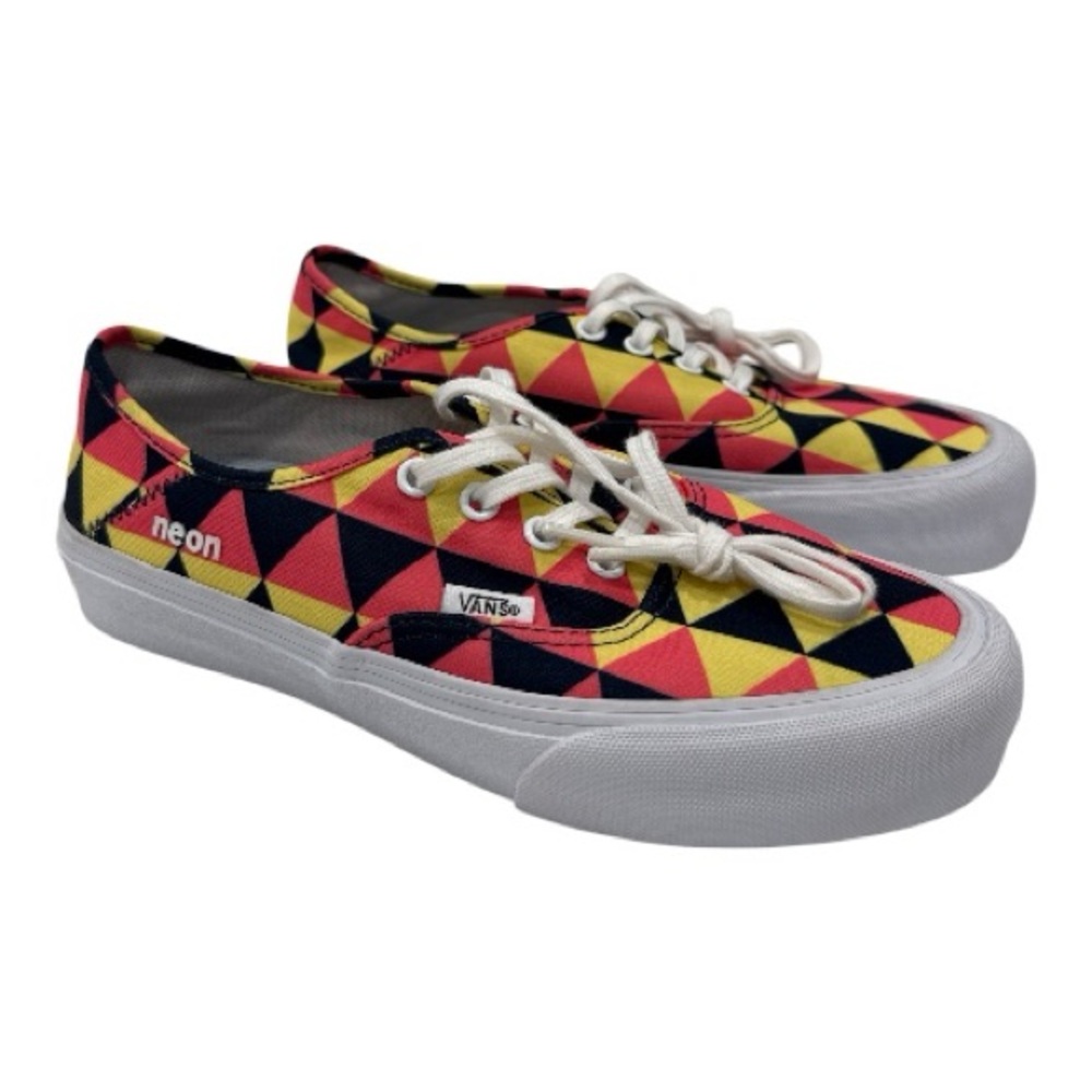 Vans Geometric  - Yellow/Red/Black Authentic SF 'Neon Triangles' M 6 W 7.5 - Picture 4 of 8